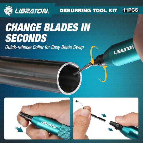 Image of Libraton Deburring Tool, Metal Deburring Tool 3D Printing, 10 HSS Blades