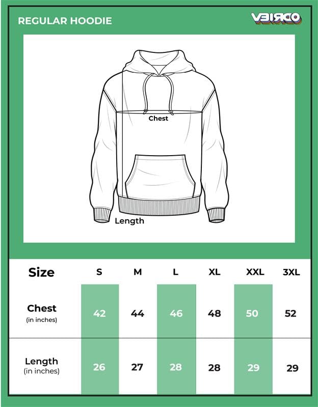 Image of Veirdo Cotton Fleece Regular Fit Hooded Sweatshirt Full Sleeves Solid Jumper Hoodie for Men /Boys