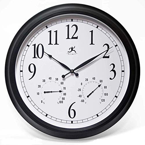 Large Outdoor Clock Large 24 inch with Humidity and Temperature Perfect for Outdoors