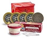 TSAR CAVIAR Black Caviar Set âAmur Riverâ 50g x 4 - OVERNIGHT DELIVERY - Black Caviar Sturgeon - Light-Salted Osetra Caviar Eggs - Gourmet Food Gifts - Malossol Fish Roe