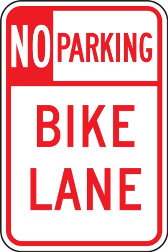 Panneau piste cyclable stationnement interdit aluminium réfléchissant 45x30cm
