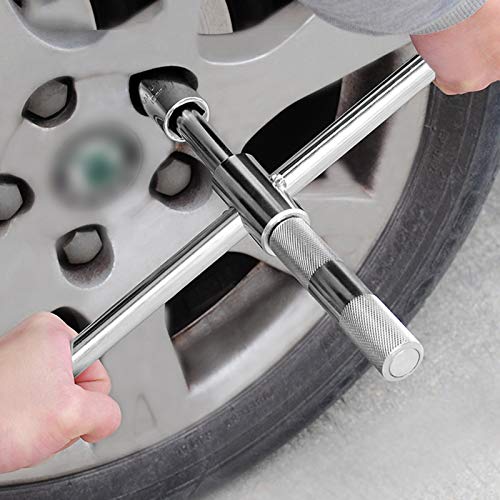 Eastyard 4-Way 25-inch Telescoping Lug Wrench Universal Tire Tool Wheel Brace Set with 4 Standard Sockets (17/19, 21/23mm) Heavy Duty Tire Nut Wrench for Auto Car Vehicle Repair