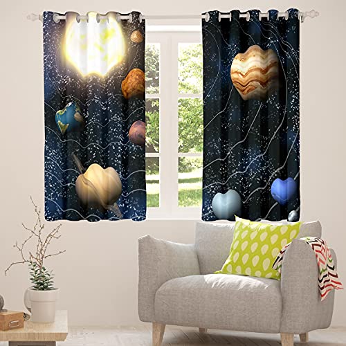 Cortinas opacas para ventana de la serie Galaxy con diseño de nebulosa de cielo estrellado, para adultos, mujeres, niños, adolescentes, dormitorio, sala de estar, 250 x 150 cm Cover