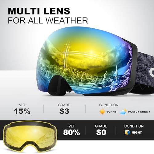 Odoland OTG Ski Goggles Set including Detachable Lens - Image 3