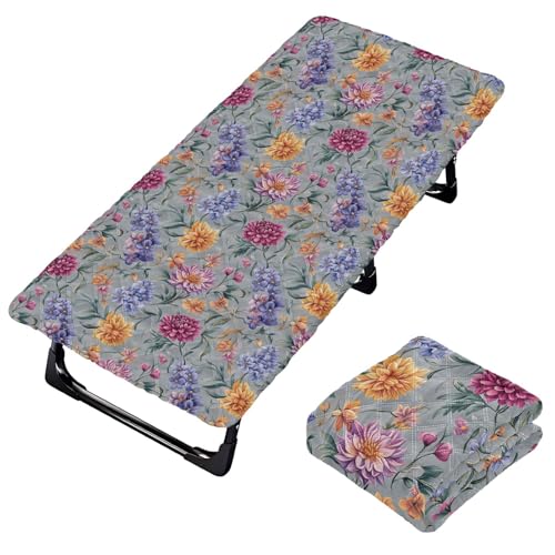 Colorful Florals Gray Toddler Bed Sheet Travel Soft & Comfortable Cot Sheet for Travel Baby Bed for Toddlers Baby Travel 50' x 25' (Bed Not Included)