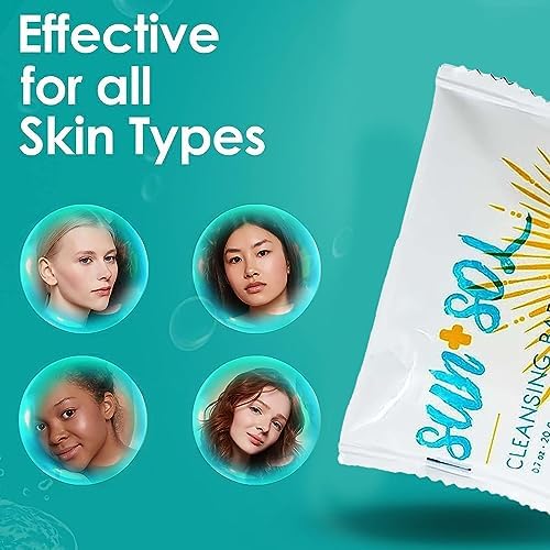 World Amenities - Sun + Sol Bulk Luxurious Cleansing Bar With Warm Coconut & Vanilla Fragrances, Pleat Wrapped Travel Size Toiletries, Mini Hotel Amenities
