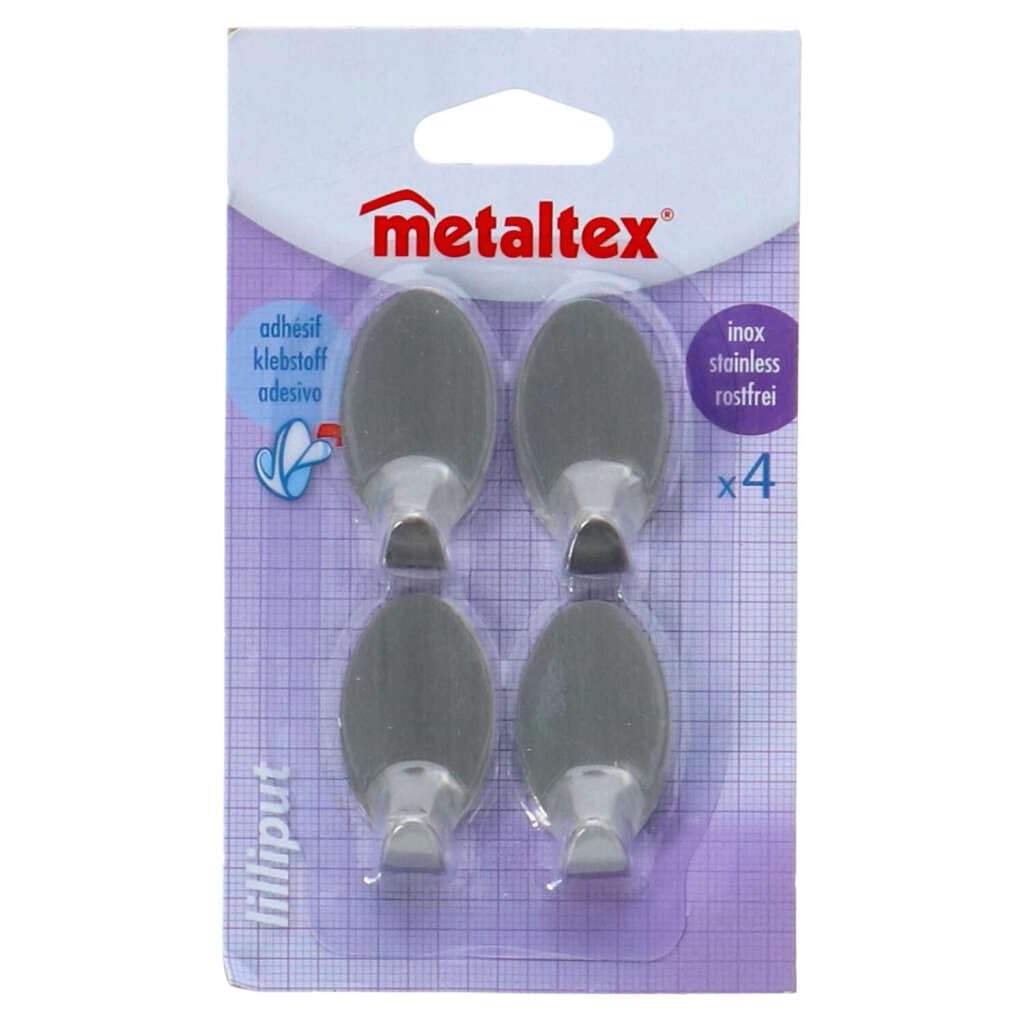 Metaltex "Lilliput Adhesive Hook, Multi-Colour, 4-Piece