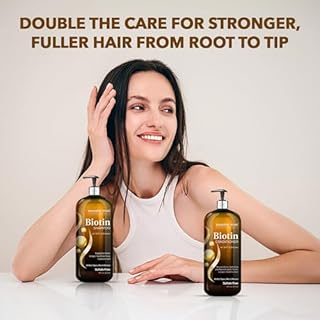 MAJESTIC PURE Biotin Shampoo and Conditioner Set with DHT Blocker Complex - Hydrating, Nourishing & Supporting Healthy Hair, Sulfate Free, for Men & Women - 16 fl oz each