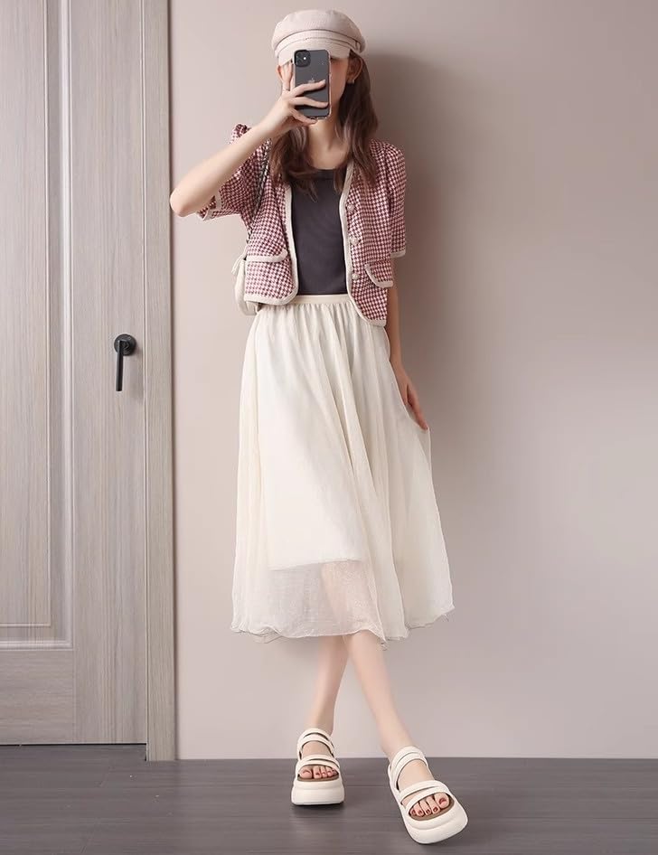 Women's Leather Round Open Toe Platform Slide Sandals， Fashion Slip-On Comfort Sandals Summer Casual Non-Slip Walking Beach Slippers4