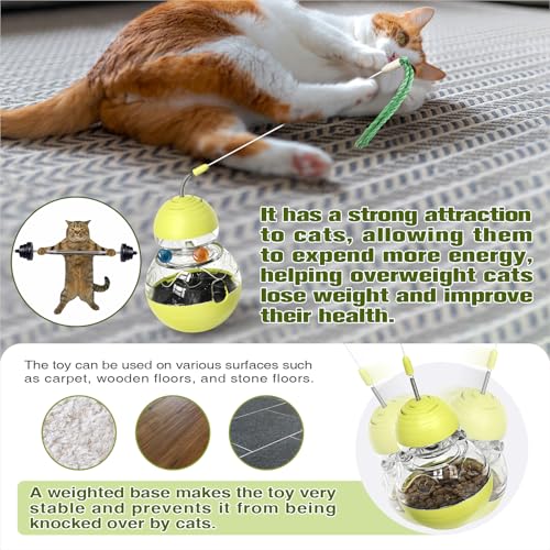 TLKNG Cat Interactive Toys for Indoor Cats Kitten Wand Toy Weight Loss Lose Kitty Tracking Balls Slow Food Dispenser Feeder Treat Dispensing Feeding Pet Supplies Birthday Gift - Thumbnail 6