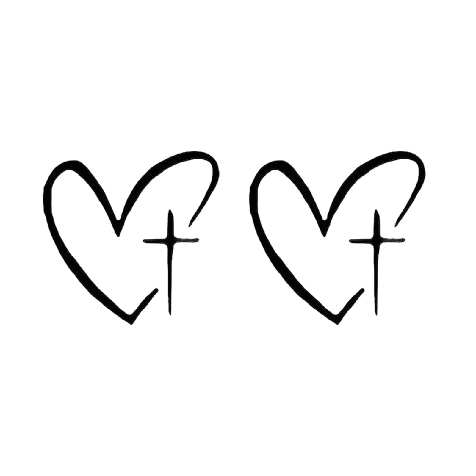 Trendy Heart Shape Crossed Rearview Mirroring Vinyls Decal Sticker for Cars and Motorcycles Hassle Less Removal None Damage Tradition Auto Glass Embellishments
