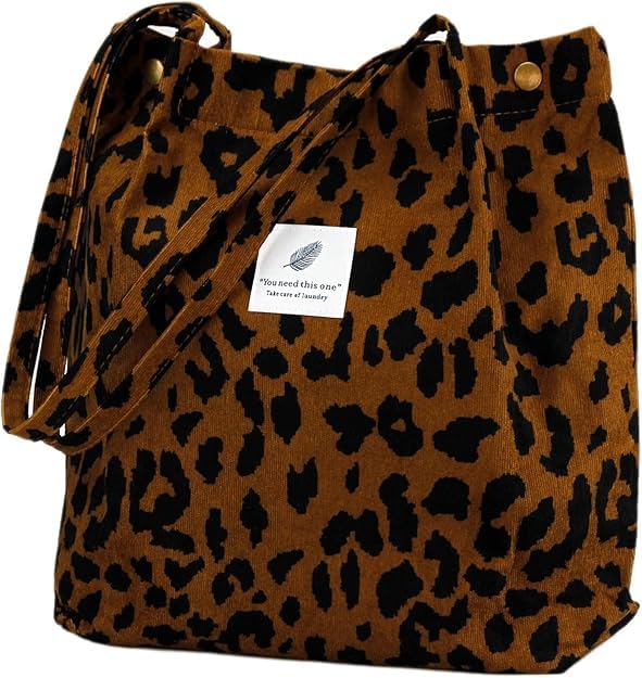 Nucalt Brown Leopard Print Women's Large Shoulder Bag...