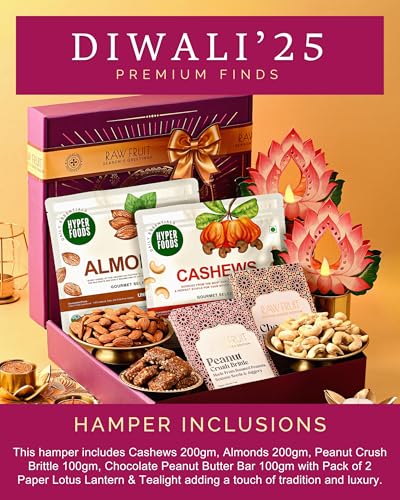 Image of Hyperfoods Diwali Gifts for Family and Friends Dry Fruits Diwali Gifts for Employees Chocolates Gift Pack Combo Dry Fruits Combo Pack Gift Hamper Dry Fruit Gift Box Corporate Gifts for Employees