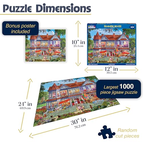 White Mountain Rompecabezas de 1000 piezas Casa de Vacaciones de Verano, Piezas Grandes, Regalo para Adultos y Familia, 24"x30" miniatura 3