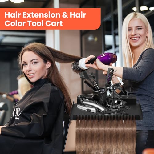TASALON-Rolling-Salon-Tray-on-Wheels-Metal-Hairstylist-Tray-Rolling-Cart-for-Hair-Salon-Station-with-2-Magnetic-Hair-Color-Bowls-Salon-Trolley-Cart-with-Holder-and-Hair-Separator-Stand