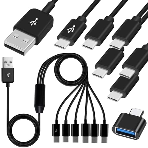 Xiatiaosann USB C 6 in 1 [dP[uAUSB 2.0 A IX - 6 }` Type-C IX[d Y Xvb^[P[uAgѓdbpAMP3AUSB - Type-C A_v^[t (1.5FT)