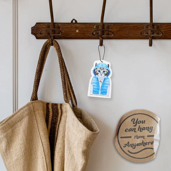 Image of Cute Cat Car Air Freshener 3 Pack Scented With Essential Oils By Fresh Fresheners