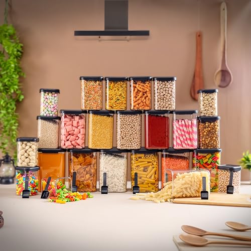 Image of Kitchen Storage Set Of 24 Airtight Containers Set For Kitchen Storage And Containers Box For Pantry Organization And Container For Kitchen Accessories Items & Storage Set of 24-(350ml+650ml+950ml)