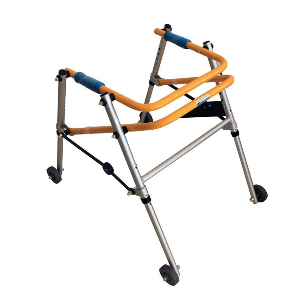 Rollator Walker, czterokołowy aluminiowy, składany, medyczny pomocnik do chodzenia dla dzieci, niepełnosprawnych lub innych osób niskiego wzrostu – regulowana wysokość: 45-51 cm/18