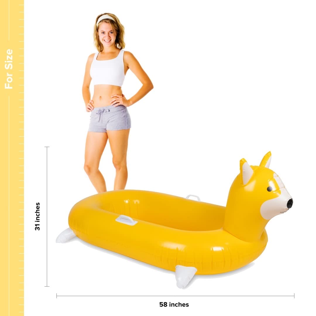The Corgi Floatie (Corgi Pool Float) by KANYAN. Giant Inflatable Dog Pool Float (Dog Float). Funny Pool Floats (Party Float)