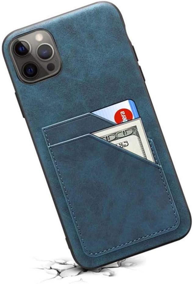 Étui en cuir véritable iPhone 12 Pro Max KANUZ bleu élégant