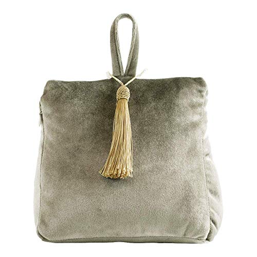 Mars & More Tope para puerta con bolsa de arena de terciopelo brillante, soporte para puerta, color verde oliva Cover