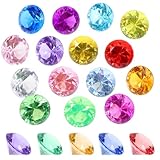 Housoutil Gemas Acrílicos Coloridos 20 Mm, 100 Piezas, Gemas de Cristal Acrílico Facetadas para Decoración del Hogar, Bodas y Fiestas, Rellenos para Jarrones, Manualidades Color