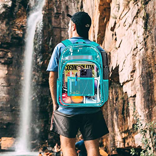Gxtvo Clear Backpack, Heavy Duty Transparent Bookbag, See Through Backpacks For Women Men - Oil Blue #TOP5