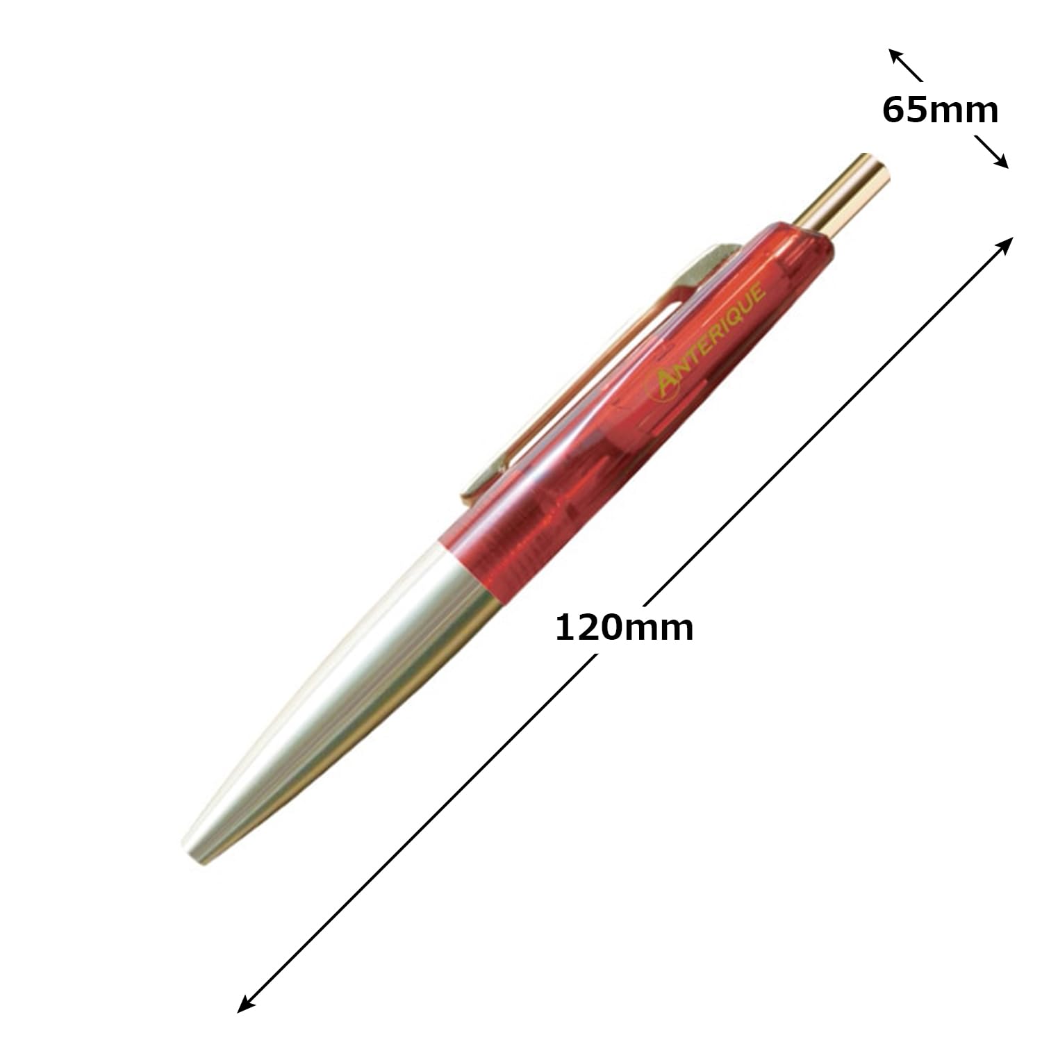 Amazon | アンテリック 油性ボールペン 0.5mm ミニサイズ クリアレッド