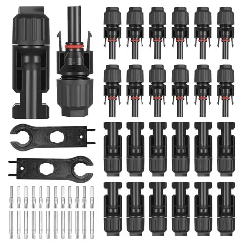 Set di 12 Paia di Connettori MC4 Fotovoltaico, Connettori per Fotovoltaico Cavo Pannello Solare...
