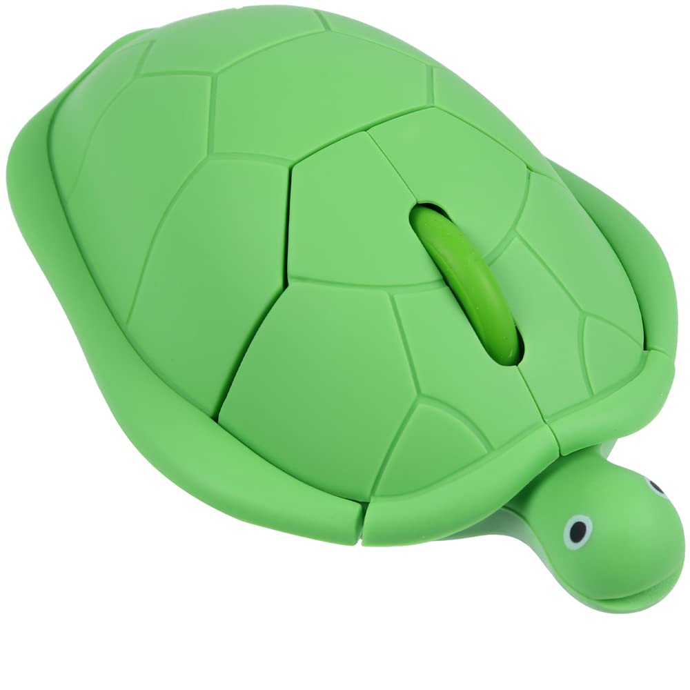 Wireless Mouse Cute Animal Green Turtle Shape Silent Click Ergonomic Portable Quiet Travel Lightweight USB Optical Cordless Mouse for PC Laptop Computer Mac MacBook Desktop Kids Girls Women Men Gift