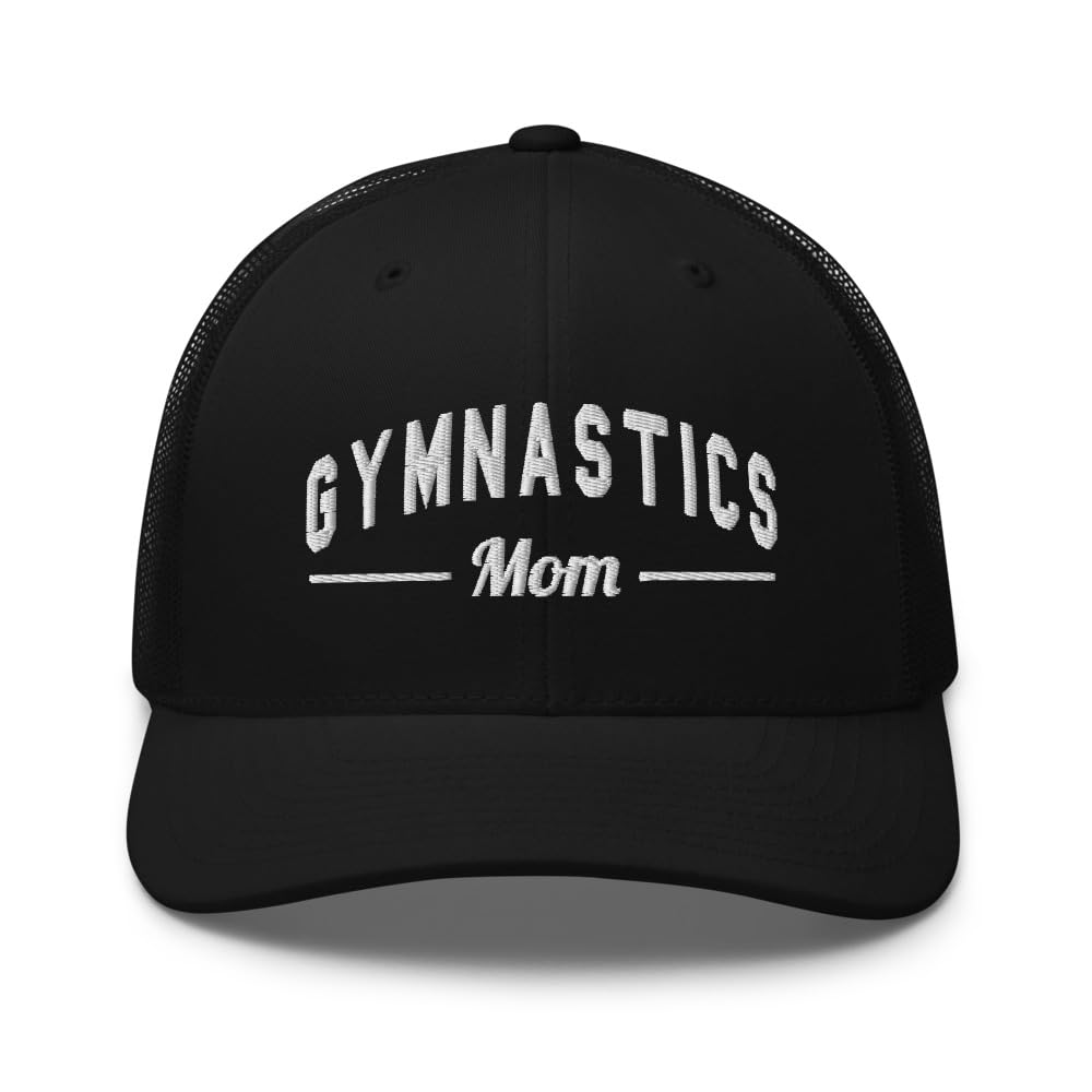 Gymnastics Mom Hat, Embroidered Trucker Cap, Gymnastics Hat Black