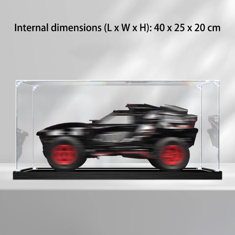 Vitrina transparente para LEGO 42160 Audi caja coleccionable con base negra 3