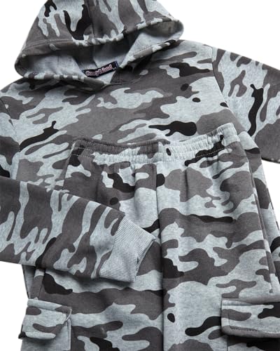 Coney Island Boys' Athletic Jogger Set - 2 Piece Fleece Pullover Hooded Sweatshirt and Cargo Sweatpants for Boys (Sizes:8-16)3