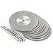 10Pcs 40mm Diamond Cutting Discs Diamond Cutting Wheel Cut Off Discs Blades with 2 Mandrel Arbor Set for Dremel Rotary Tool Cutting Polishing Glass Ceramics Tiles Marble Metal Jade Gem Stones