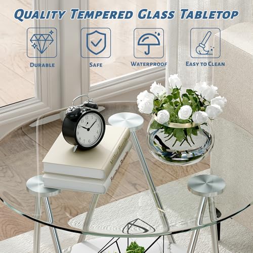 ASYA-Glass-End-Table-with-Storage-2-Tier-Round-Side-Table-with-Tempered-Glass-Metal-Frame-Living-Room-End-Table-for-Small-Space-Faux-Marble