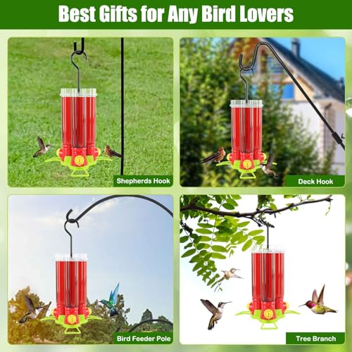 FEED GARDEN Small Hummingbird Feeders for Outdoors Hanging, 12oz (4oz Each) Mini Humming Birds Feeders with Bee Guards, Plastic Hummingbird Feeder,3 Feeding Ports, The Cleaning Brush, Easy to Clean - Image 7