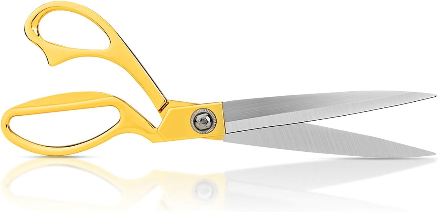 Heavy Duty Stainless Steel Sharp Tailor Scissors 10.5 inch for Clothing Dressmaking Shears Fabric Craft Cutting Adjustable Kitchen Scissors