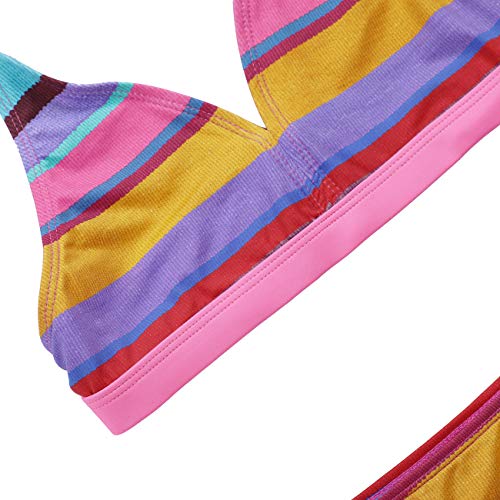 Image of Dayu Girl's Coconut Grove Print Halter Bikini Set Two Piece Swimsuit Size 6-16
