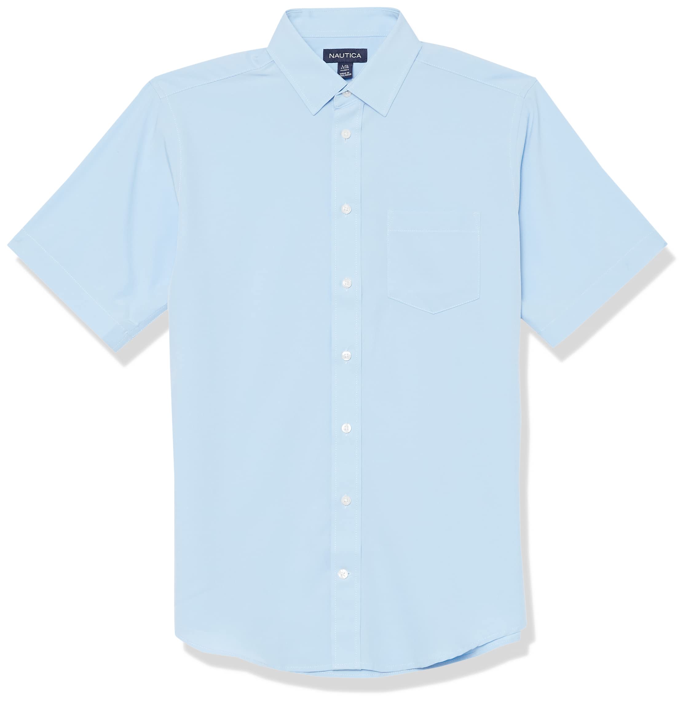 Nautica Camisa Oxford abotonada de manga corta para uniforme escolar para niños grandes
