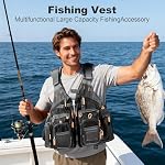 TOMSHOO Fly Fishing Vest for Men Women One Size Fits Most | Lightweight Fishing Jackets, Adjustable Strap with Mesh Shoulder Pad, Multi Pockets, for Outdoors Stream Travel Hiking