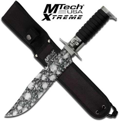 Mx-8091c M Tech Skull 2mb0017d Coated Heavy H7bj442s Tactical Hunting Knife "14""" Steel Fixed Knife Fix Blade Hunt Camping Camp