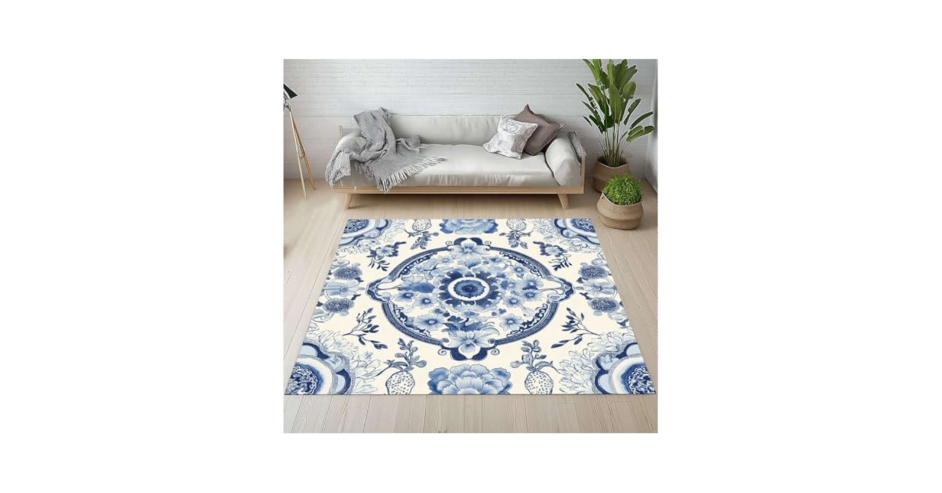 Amazon.com: Vyvyopj Chinese Floral Rug Low Pile Washable