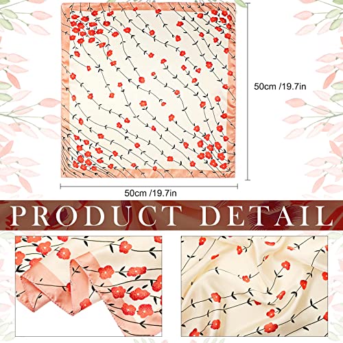 Handepo 40 Pieces Women Head Scarf Satin Square Silk Feeling Mixed Color Hair Neck Head Scarf Set, 19.69 Inch2