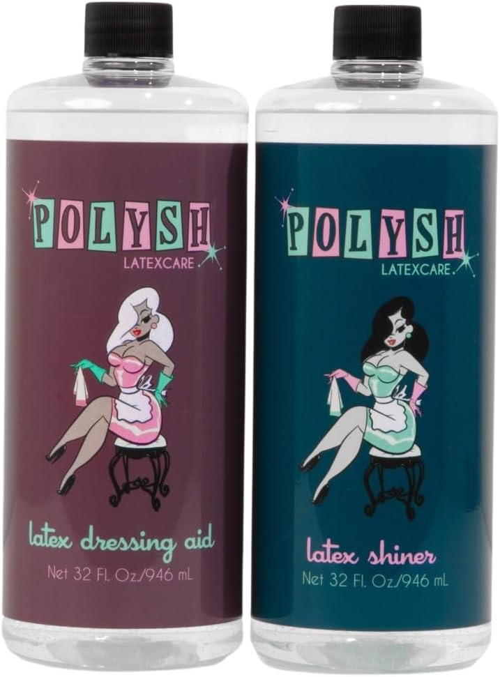 Latex Clothing Shine – Bulk Size Latex Polish for Refilles – Silicone-Based Rubber Shiner for Rubber Clothing, Suits, Gloves – Streak-Free Shine – Long-Lasting Protection and Luster - 32 Fl Oz