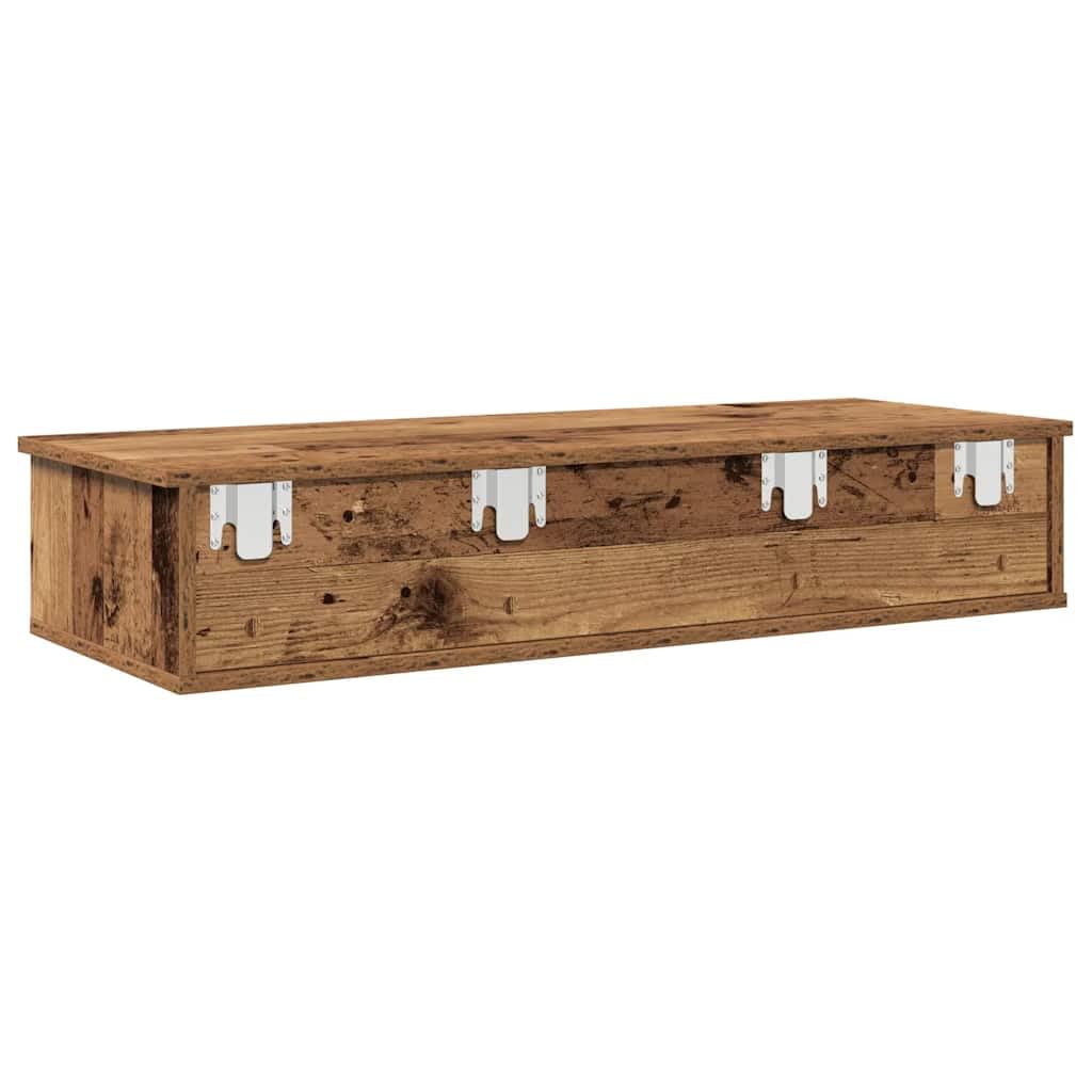 vidaXL Estante de Pared con cajones Madera contrachapada Madera Vieja