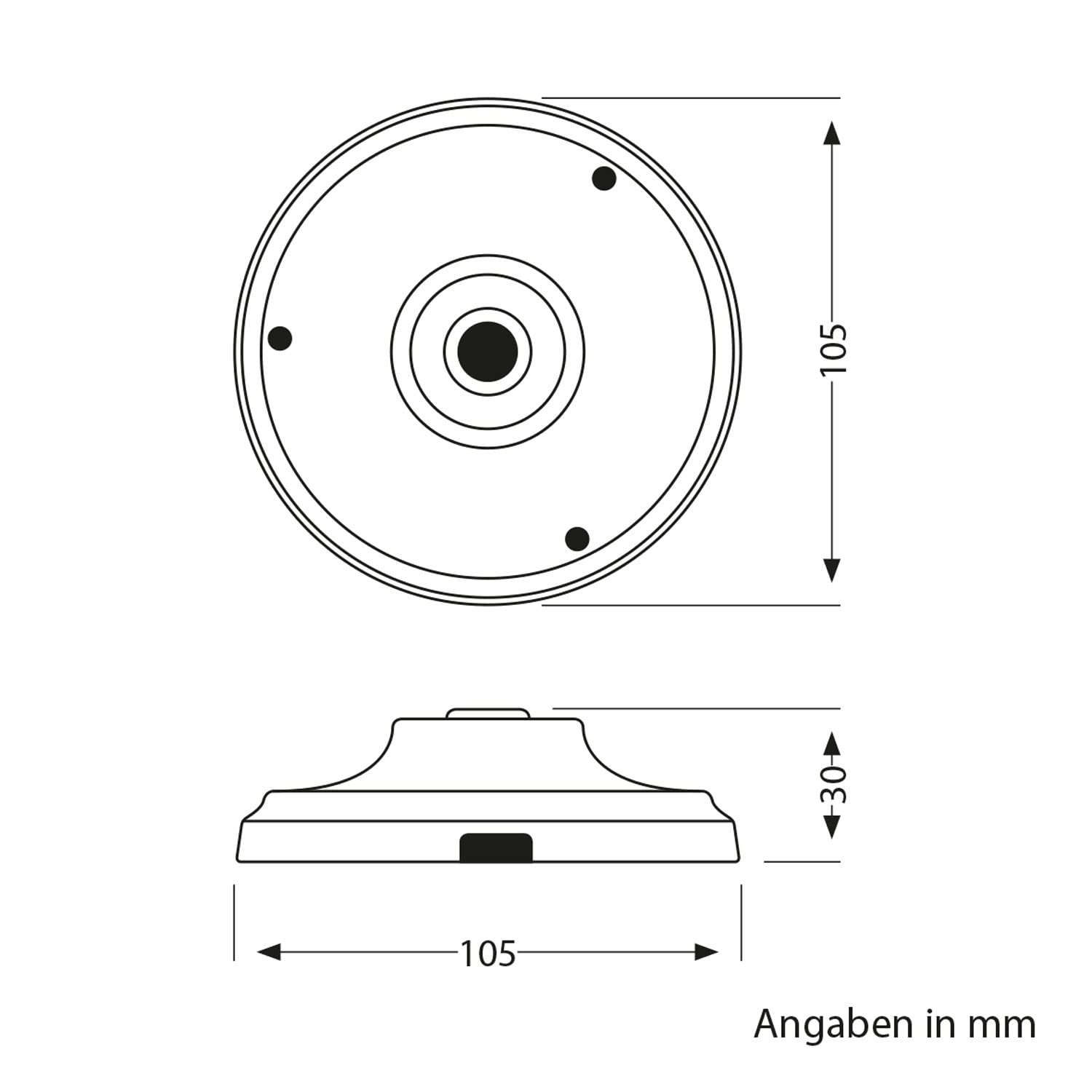 ledscom.de 4x Baldachin, Porzellan, weiß, 105mm Ø