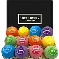 Badebomben Geschenk Set 12er Pack – 12 Sprudelbäder mit rein natürlichen ätherischen Ölen – Geschenk Idee – Shea & Kakaobutter – Natürliche Zutaten