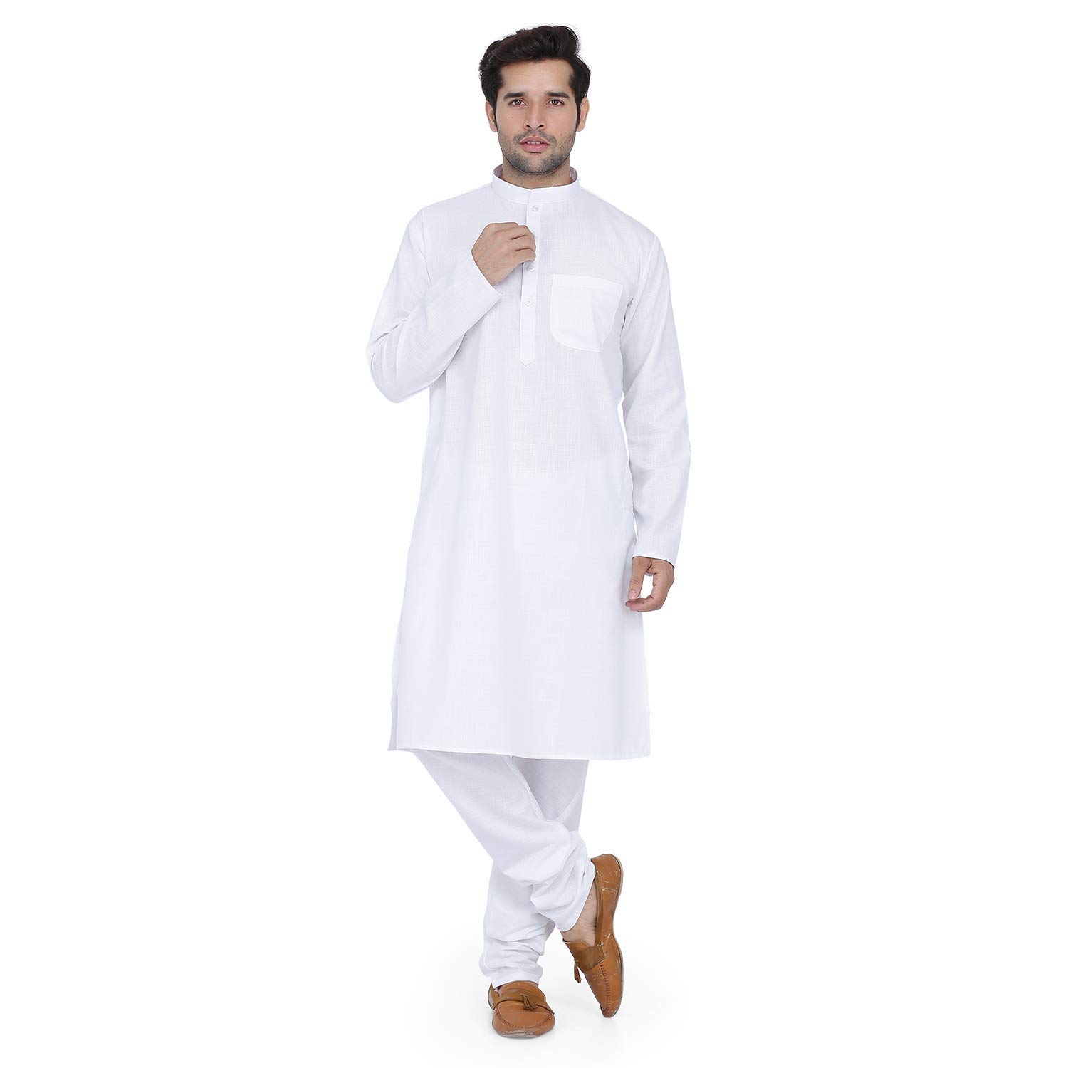 royal kurta Mens White Linen Kurta Pyjama-picture-47