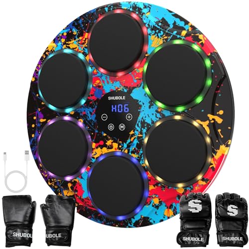 Image of Music Boxing Machine for Kids & Adults - Wall Punching Pad with Lighting, 9-Speed Bluetooth Boxing Game with Gloves, Wall Mounted Exercise Equipment, 2026 Upgrade Boxing Equipment for Kids Age 6+